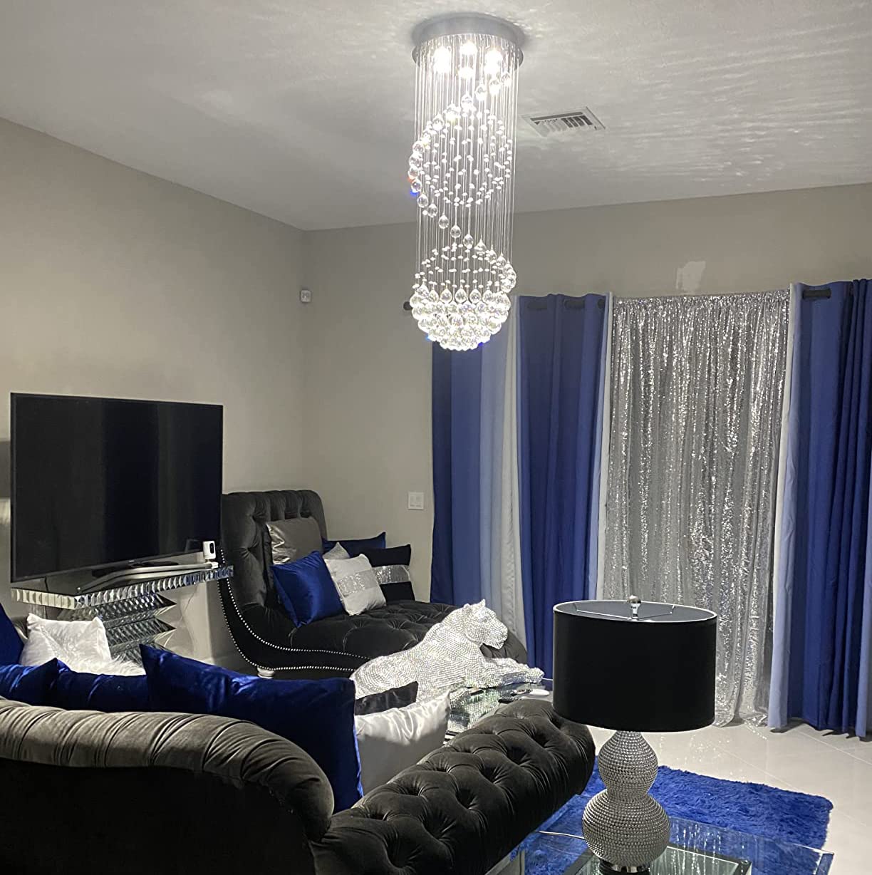 A1A9 Modern Crystal Chandelier Lighting, Clear K9 Glass Crystal